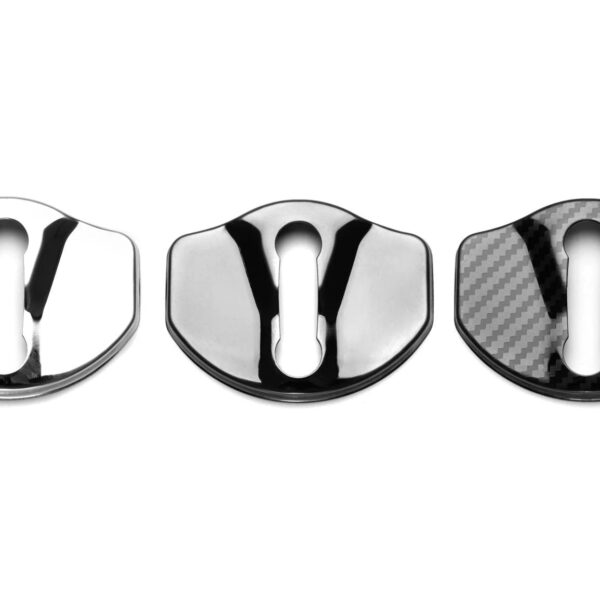 Rebelite Door Lock Covers for Model 3 – Chrome, Black & Carbon Styles